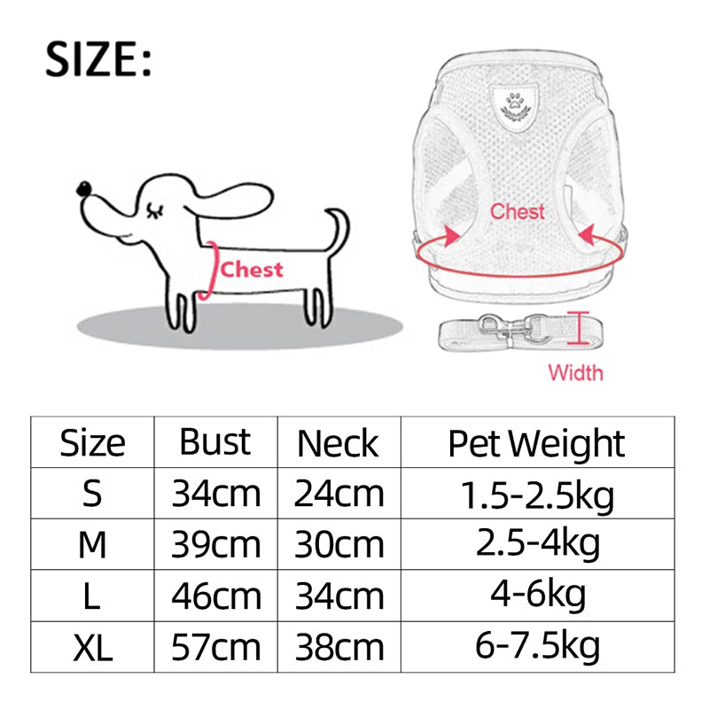 Adjustable Vest Pet Harness for dog or cat